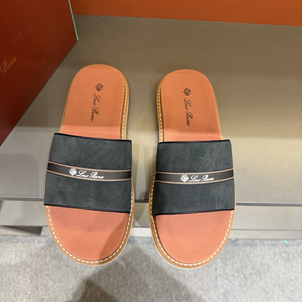 Loro Piana Cross-Strap Men's Slide Sandals — front