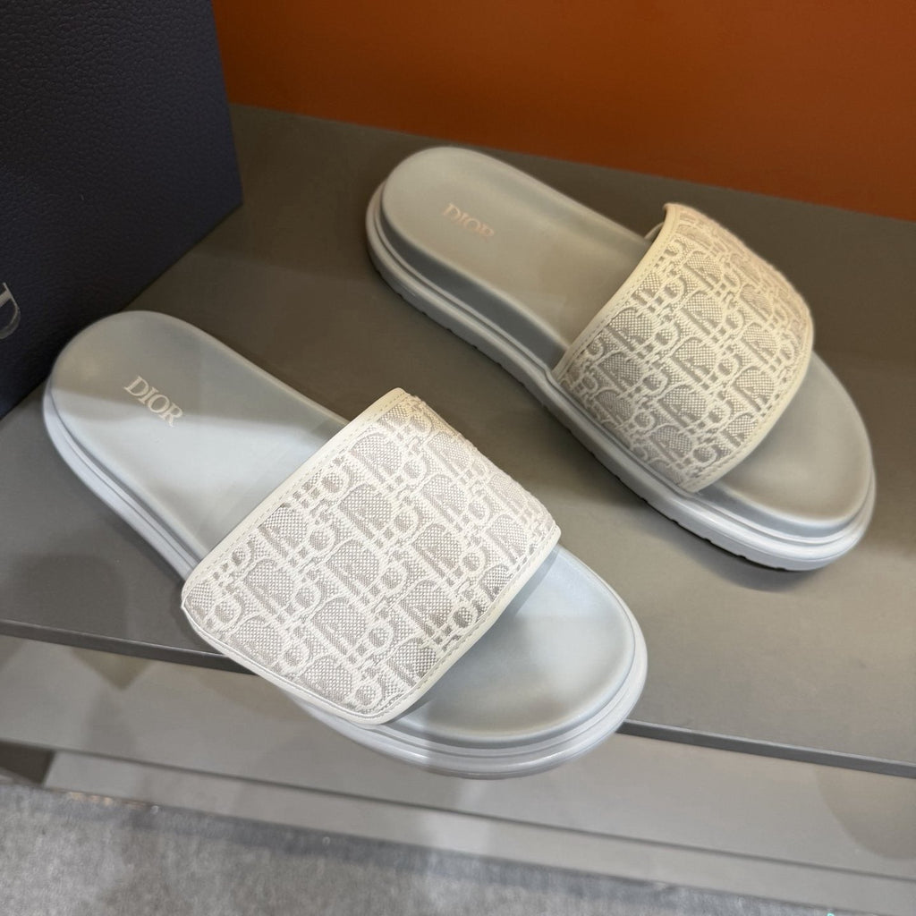 Dior Patterned Strap Slide Sandals — hero