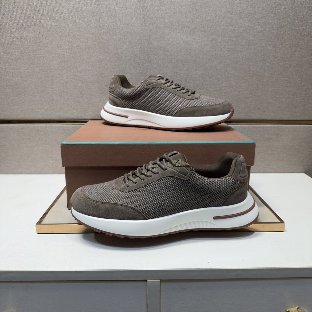 Men's Textured Mesh Casual Sneakers — front
