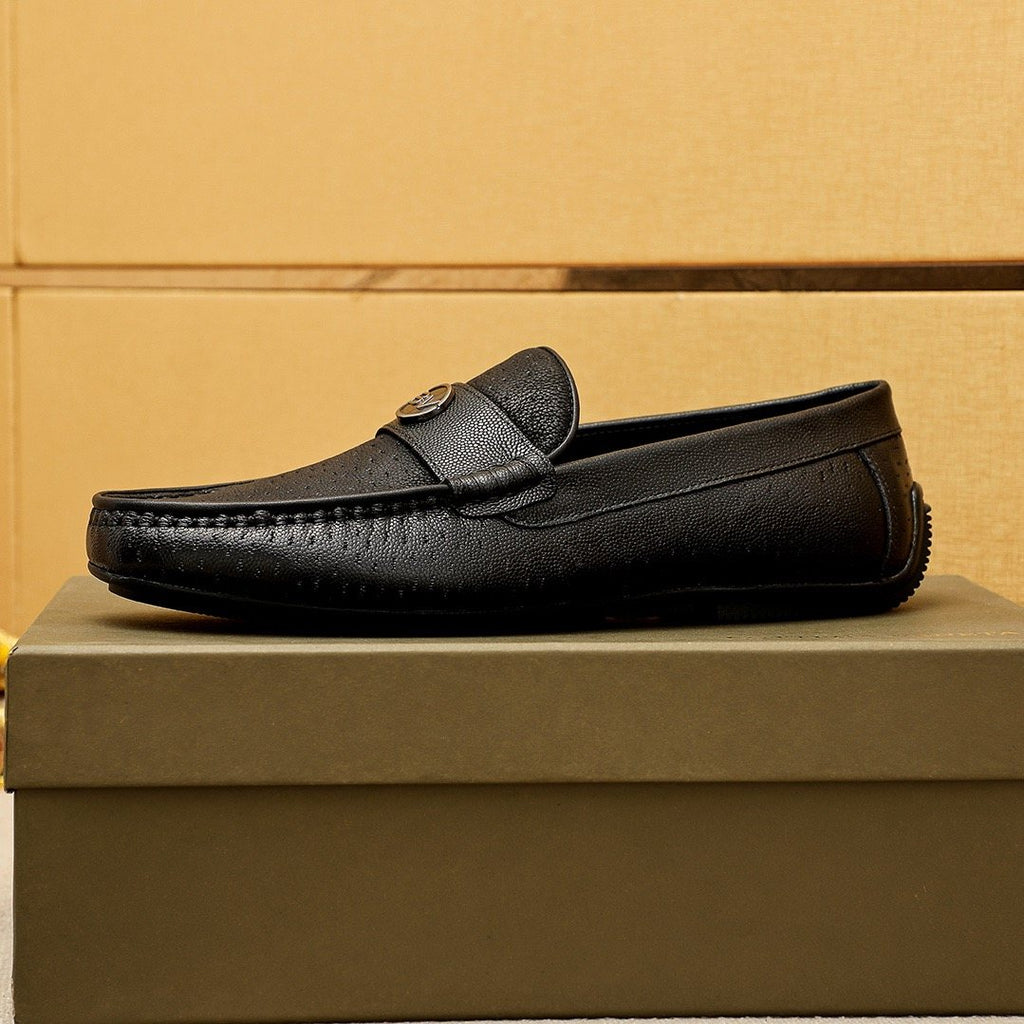 Bottega Veneta Perforated Driving Loafers — detail