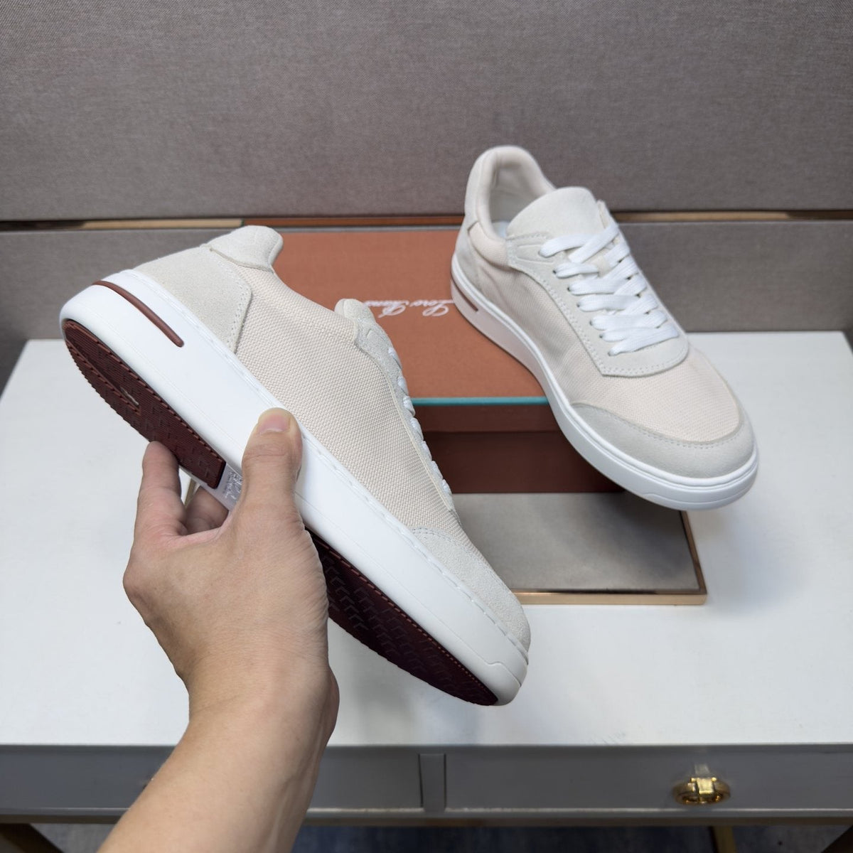 Loro Piana Mesh Low-Top Sneakers — detail