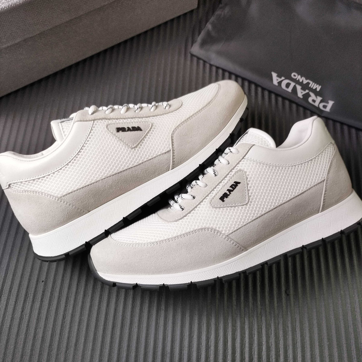 Prada Mesh Low-Top Sneakers — side