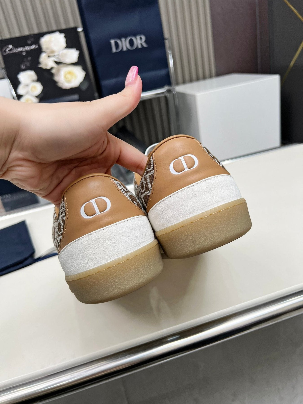 Dior B01 Patterned Low-Top Sneakers — back