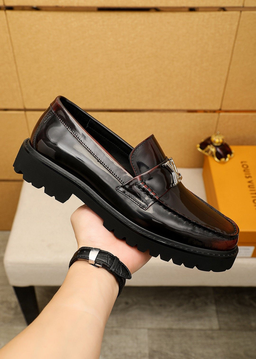 Louis Vuitton Glossy Lug Sole Loafers — side