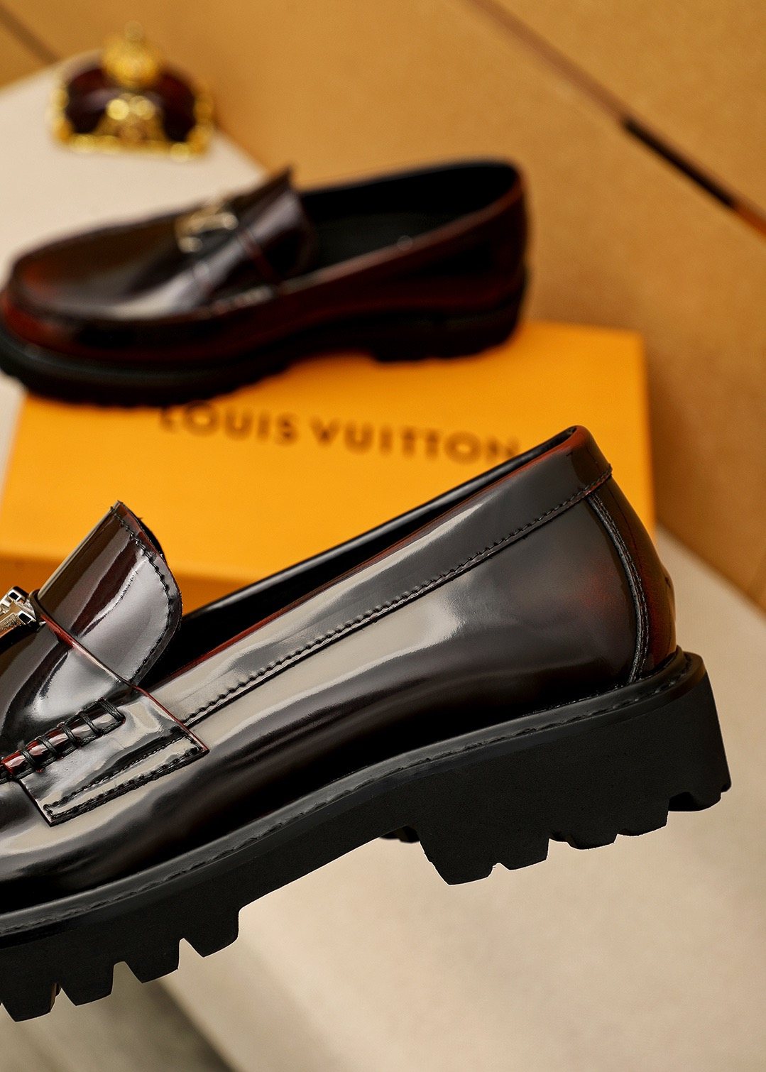 Louis Vuitton Glossy Lug Sole Loafers — back