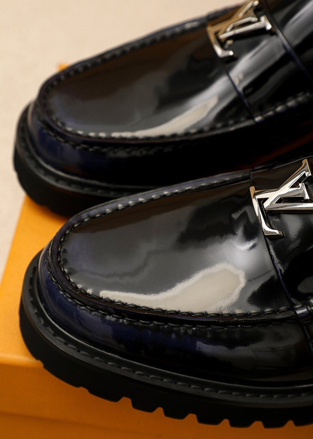 Louis Vuitton Glossy Lug Sole Loafers — detail