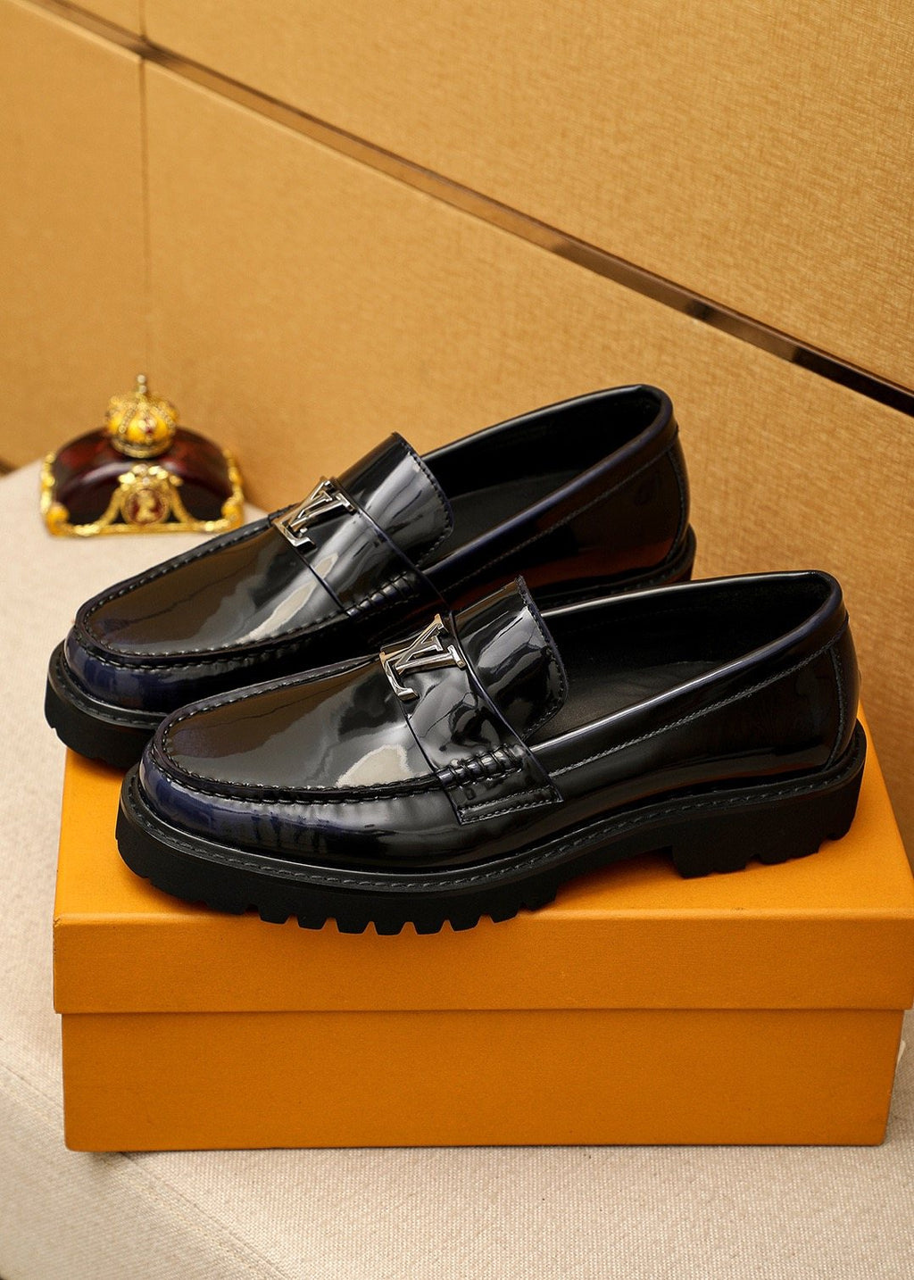 Louis Vuitton Glossy Lug Sole Loafers — front
