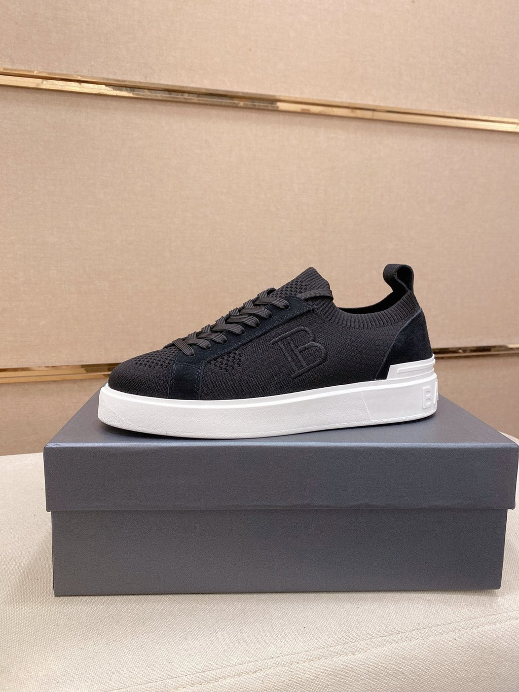 Balmain Knit Low-Top Sneakers — front