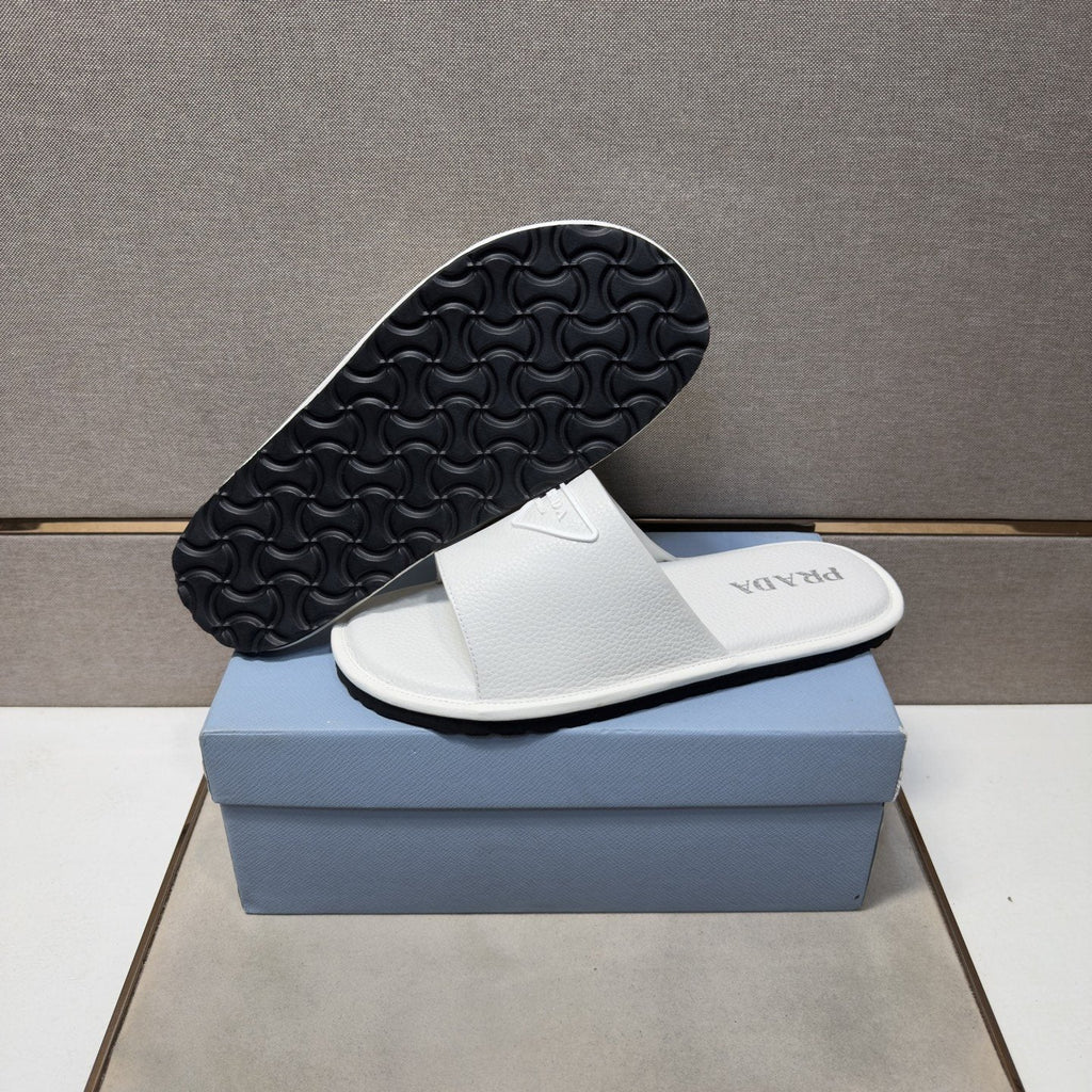 Prada Triangle Detail Slide Sandals — side