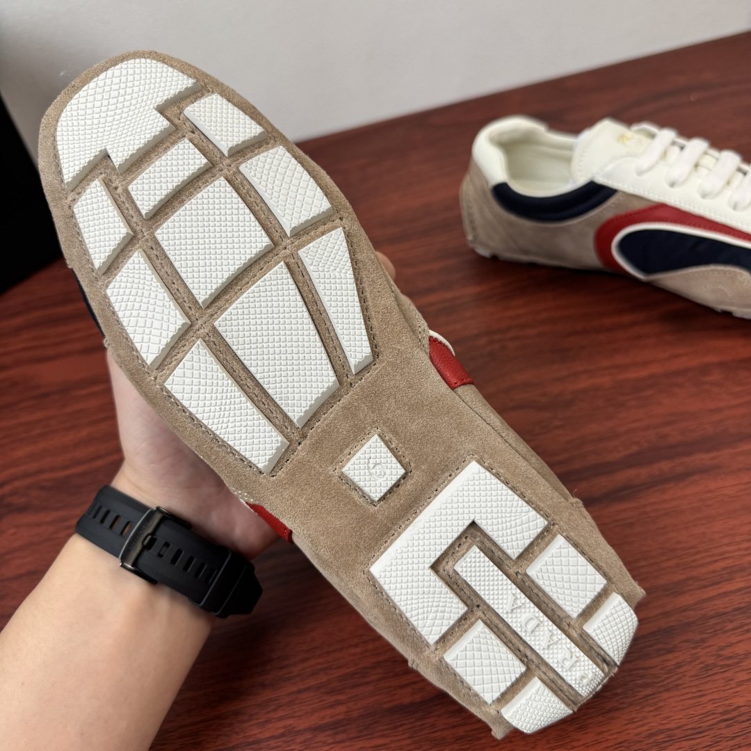 Prada Mesh Panel Low-Top Sneakers — detail