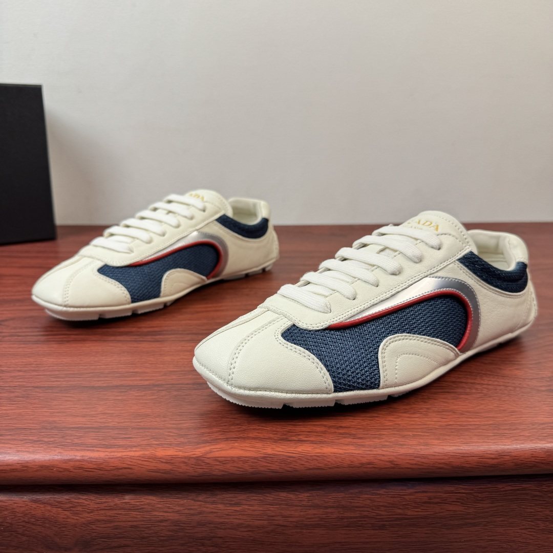 Prada Mesh Panel Low-Top Sneakers — model