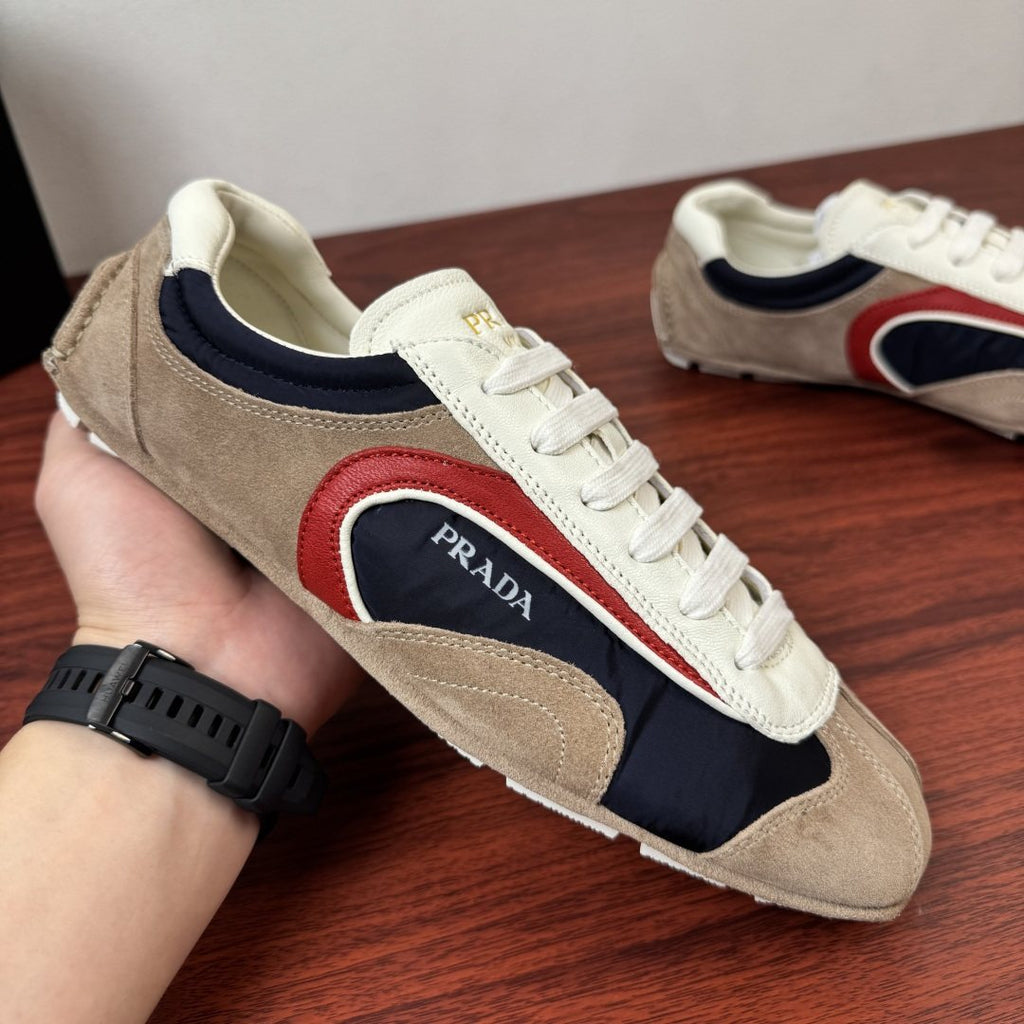 Prada Mesh Panel Low-Top Sneakers — model