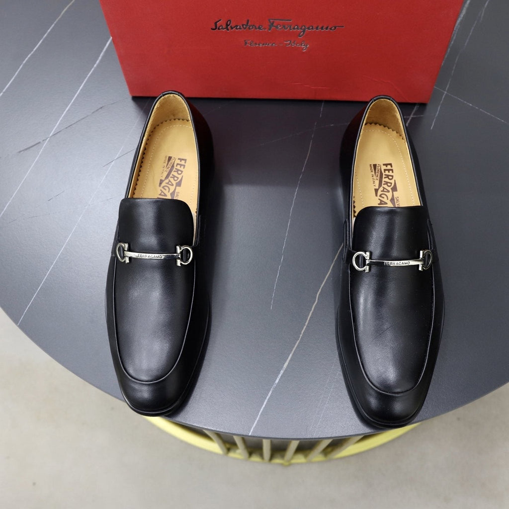 Salvatore Ferragamo Leather Hardware Loafers — hero