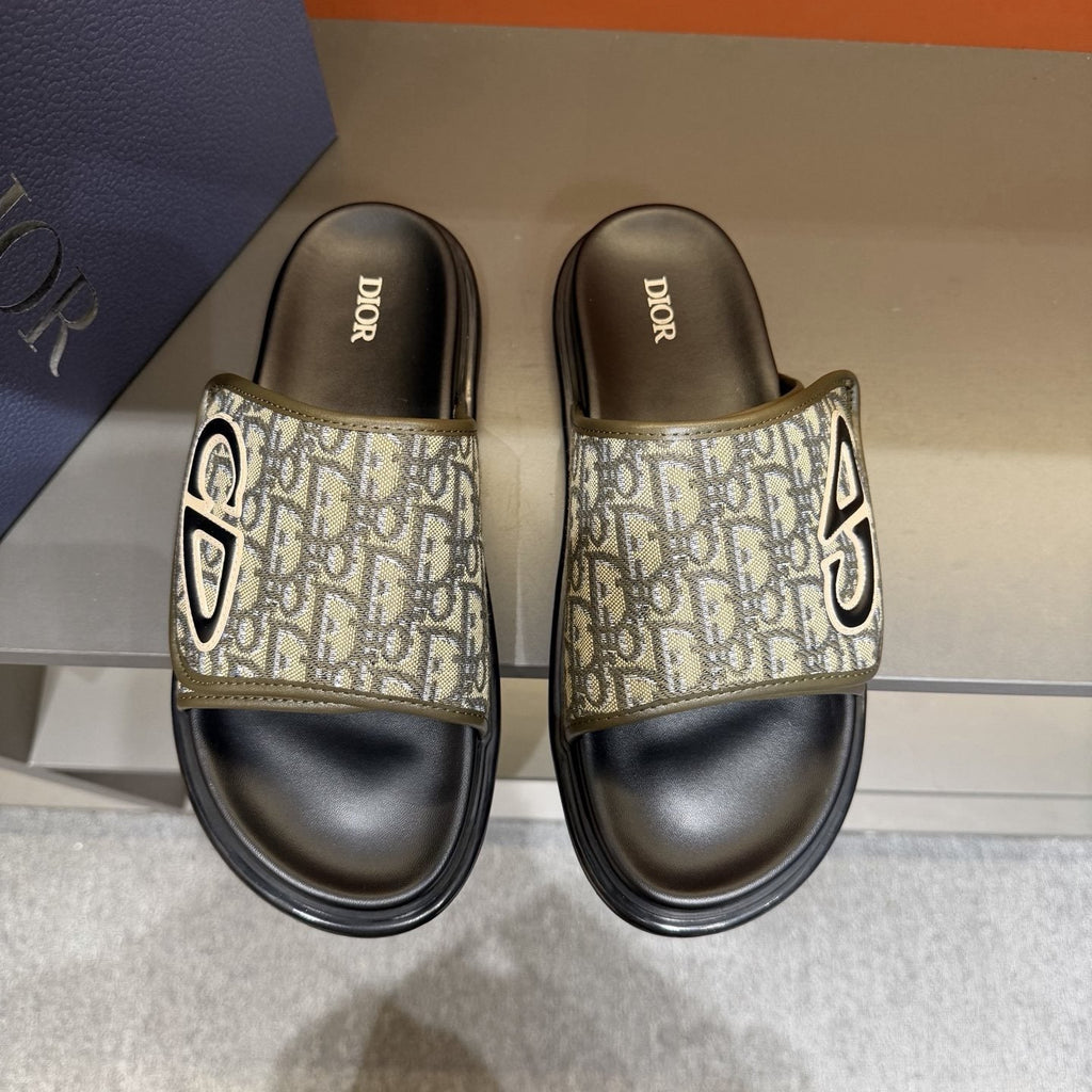 Dior Oblique Slide Sandals — front