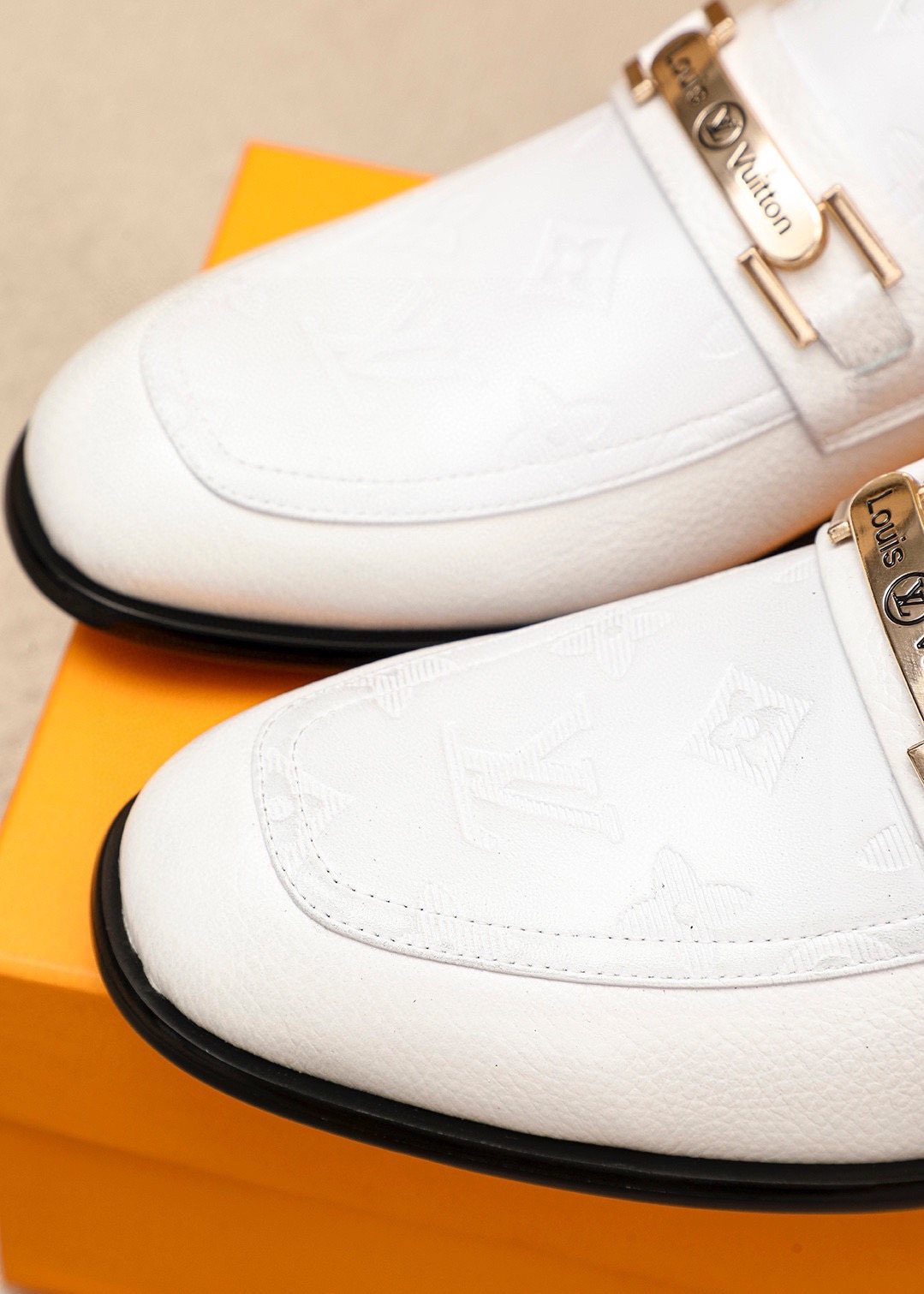 Louis Vuitton Textured Bar Loafers — detail