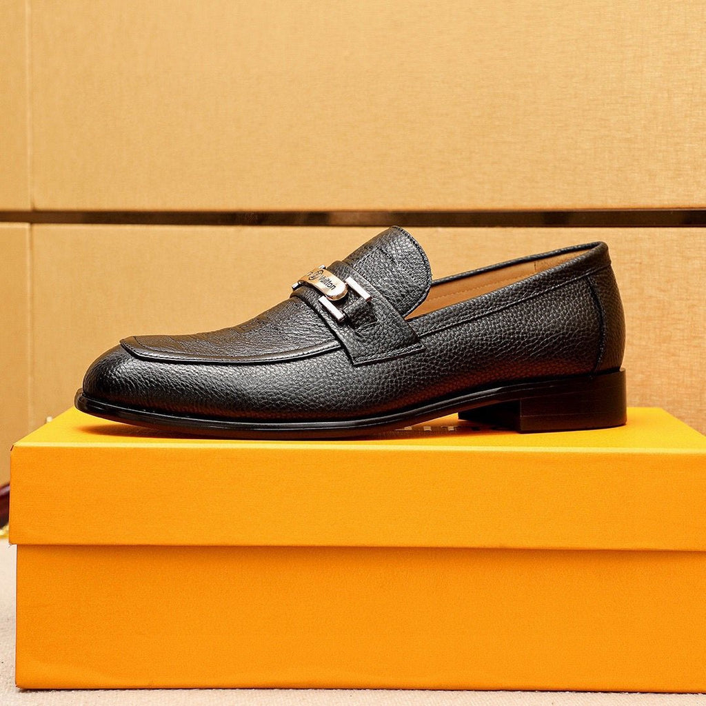 Louis Vuitton Textured Bar Loafers — front