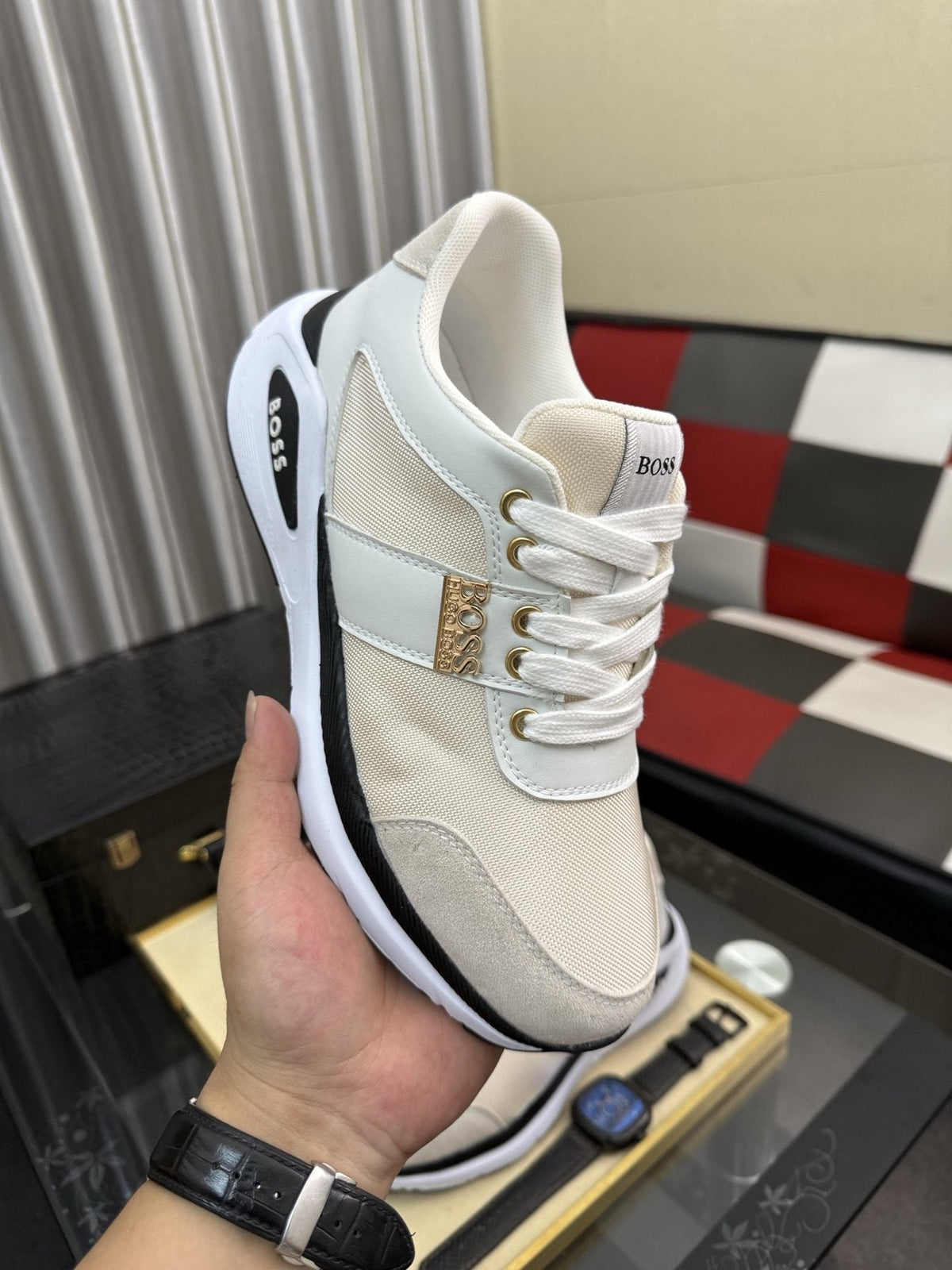 BOSS Color-Block Low-Top Sneakers — side
