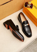 Louis Vuitton Embossed Metal-Bar Loafers — hero