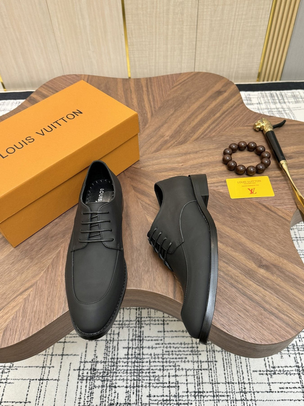 Louis Vuitton Plain-Toe Lace-Up Shoes — front