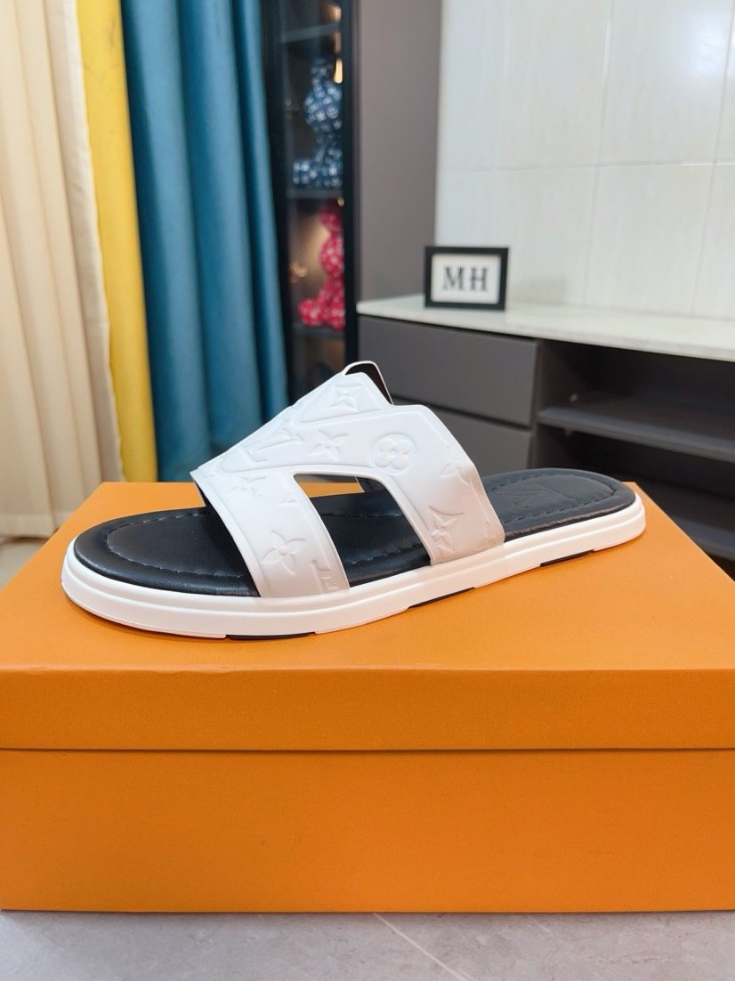 Louis Vuitton Embossed Strap Slide Sandals — hero