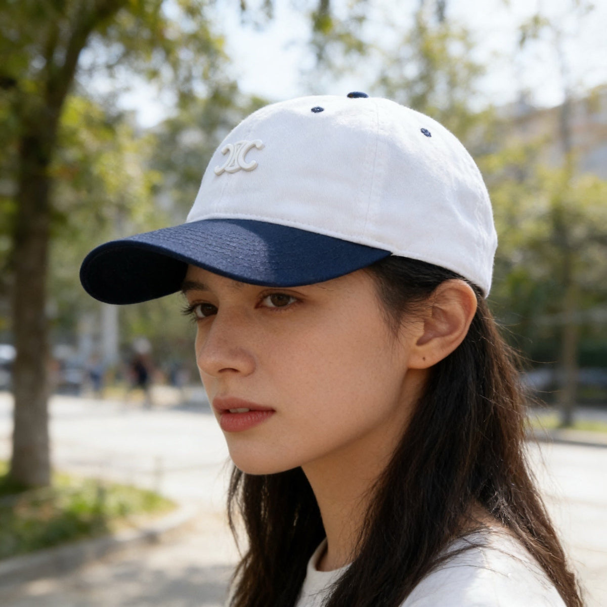 Celine Color-Blocked Baseball Cap